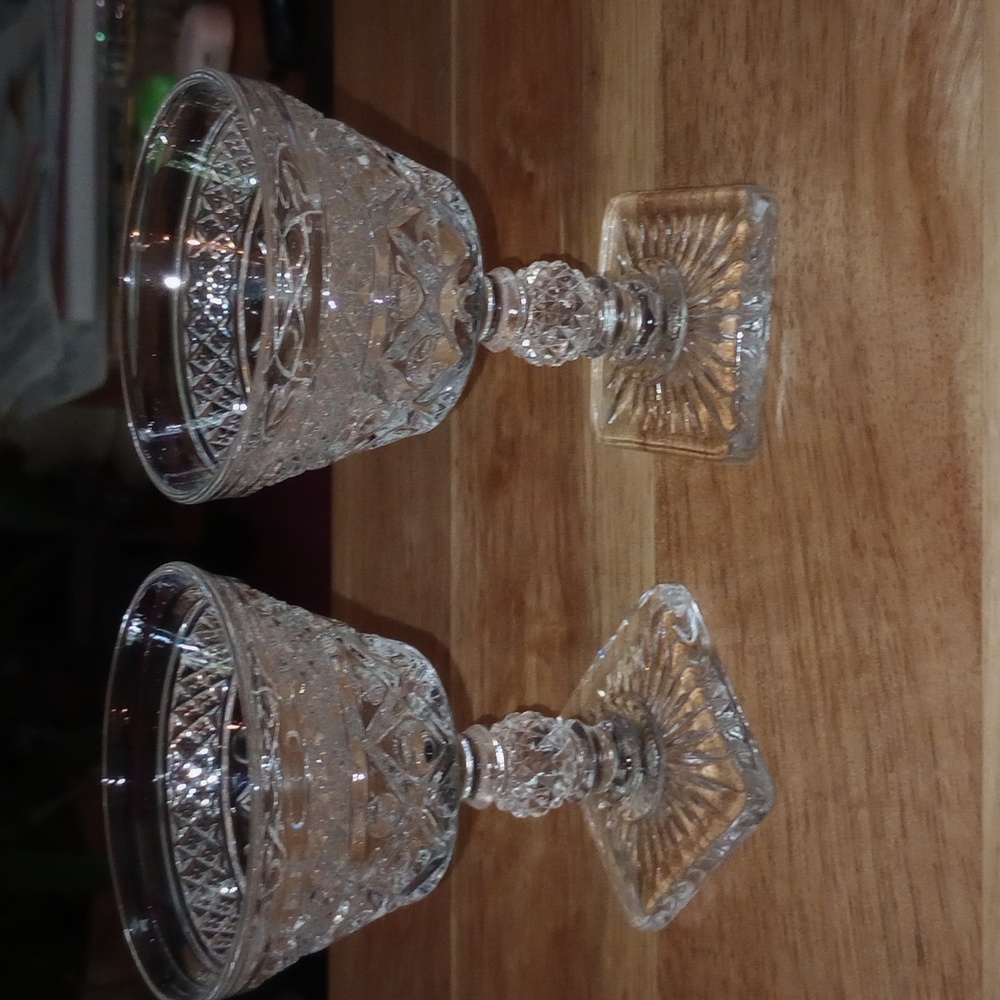 2 Cut Glass Glasses